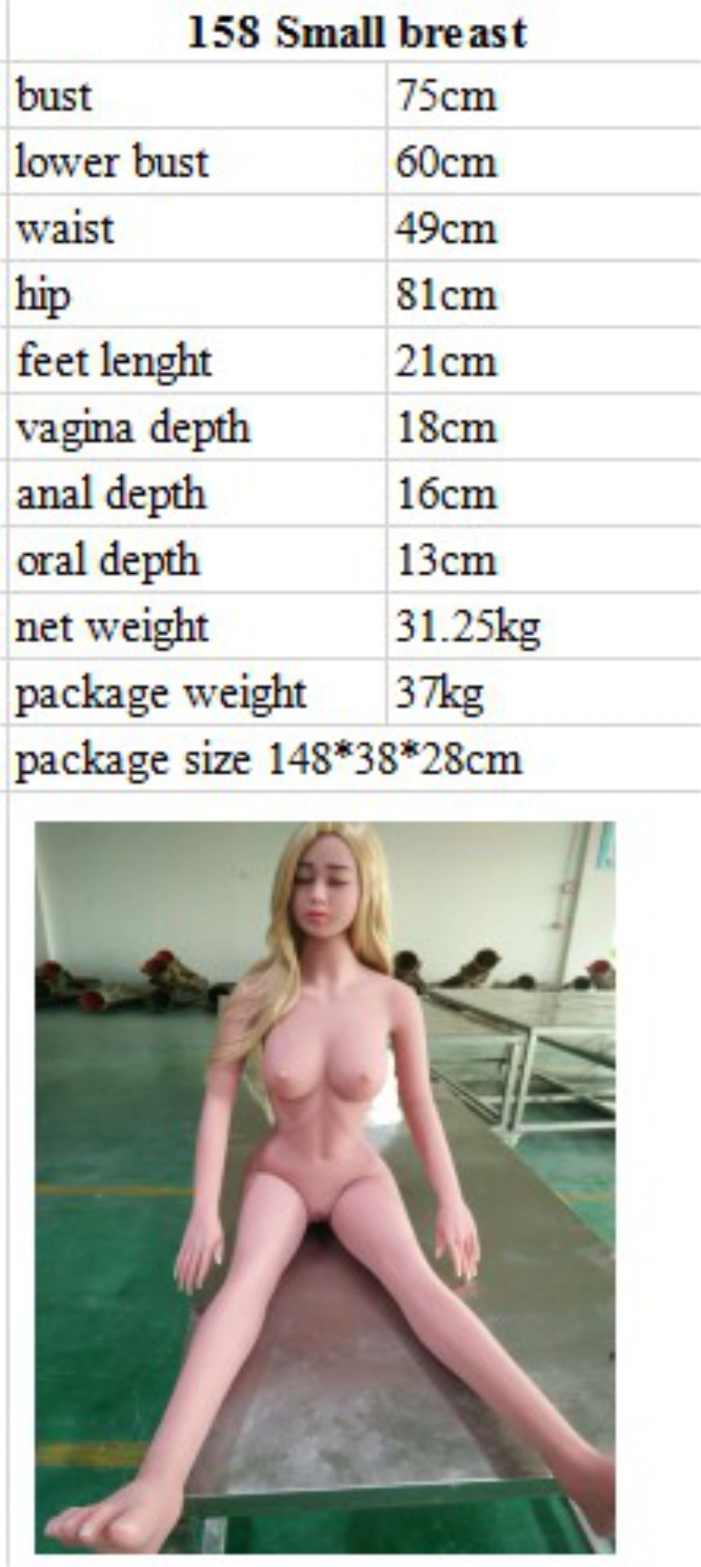 Aibei Doll 158 cm TPE - #A9 (USA)를 한국어로 번역하면