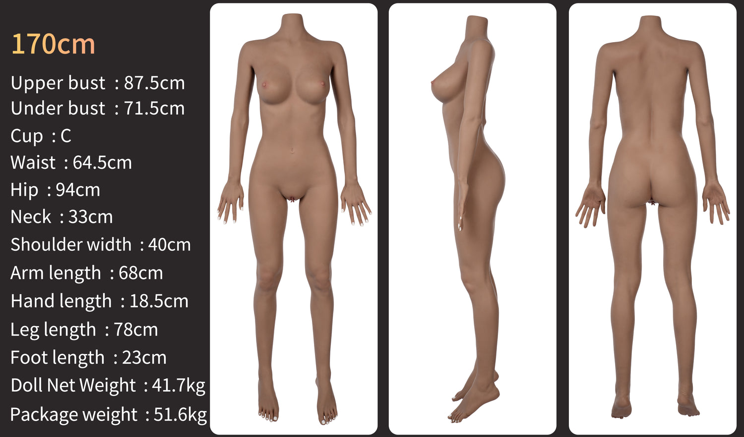 Zelex Doll Inspiration 170 cm C Fusion - Yvonne (Movable Jaw) | Buy Sex Dolls at DOLLS ACTUALLY