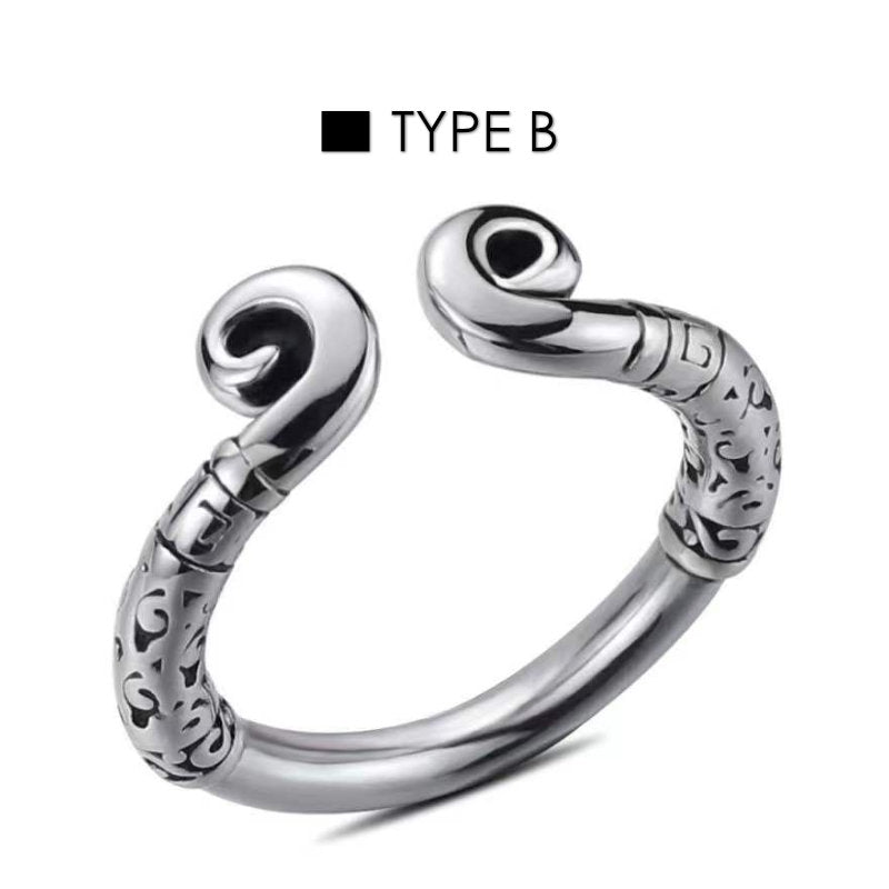 Stainless Steel Beaded C-Shaped Penis Ring - FRISKY BUSINESS SG